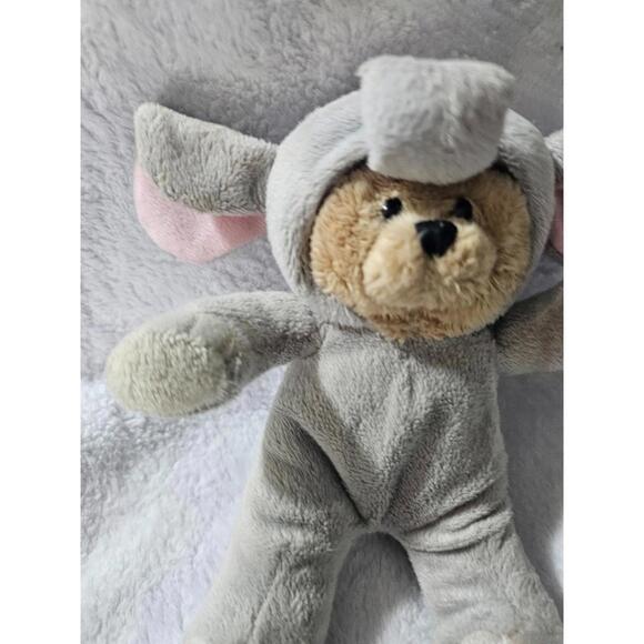 Ganz Wee Bears Village Elephant Costume Plush Teddy Bear Toy Gray Ears & Tail 7" - Picture 3 of 13